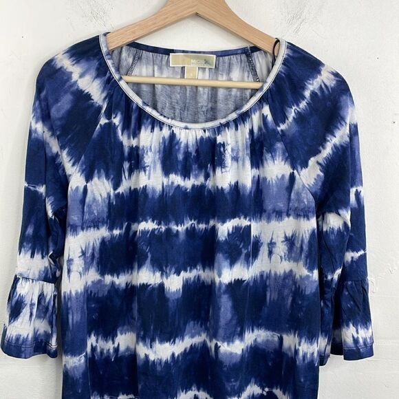 Michael Michael Kors Tie Dye Bell Sleeves w/ Ruffles Pull over round neck Small - Picture 2 of 13